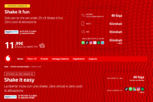 Vodafone per la telefonia mobile: con Shake it fun e Shake it easy hai Amazon Prime gratis per 6 mesi